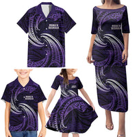 Manua Segaula American Samoa High School Personalized Family Matching Puletasi and Hawaiian Shirt Polynesian Wave Style