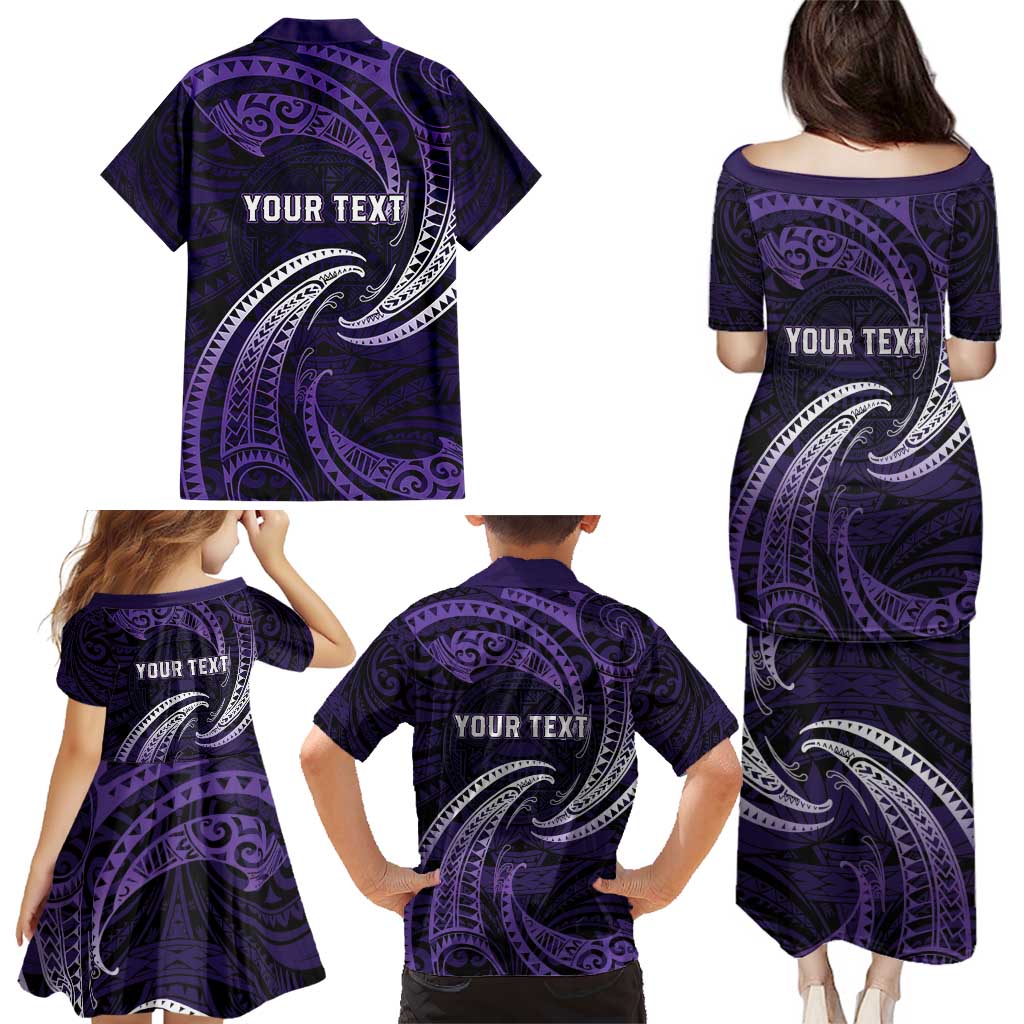 Manua Segaula American Samoa High School Personalized Family Matching Puletasi and Hawaiian Shirt Polynesian Wave Style