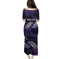 Manua Segaula American Samoa High School Personalized Family Matching Puletasi and Hawaiian Shirt Polynesian Wave Style