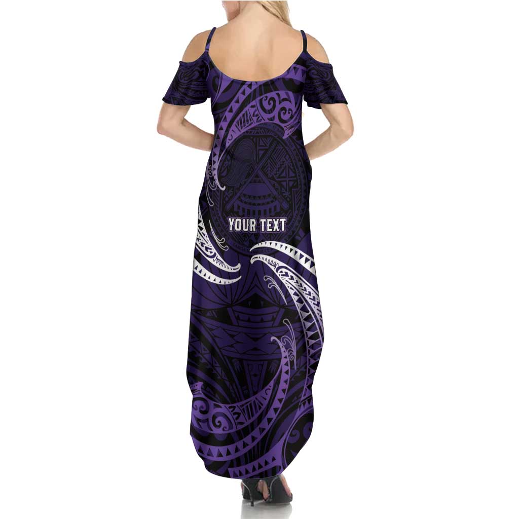 Manua Segaula American Samoa High School Personalized Family Matching Summer Maxi Dress and Hawaiian Shirt Polynesian Wave Style