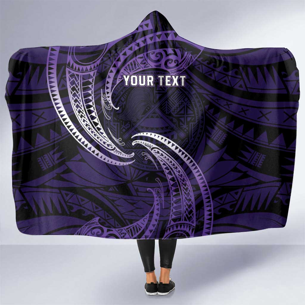 Manua Segaula American Samoa High School Personalized Hooded Blanket Polynesian Wave Style LT9 One Size Purple - Polynesian Pride