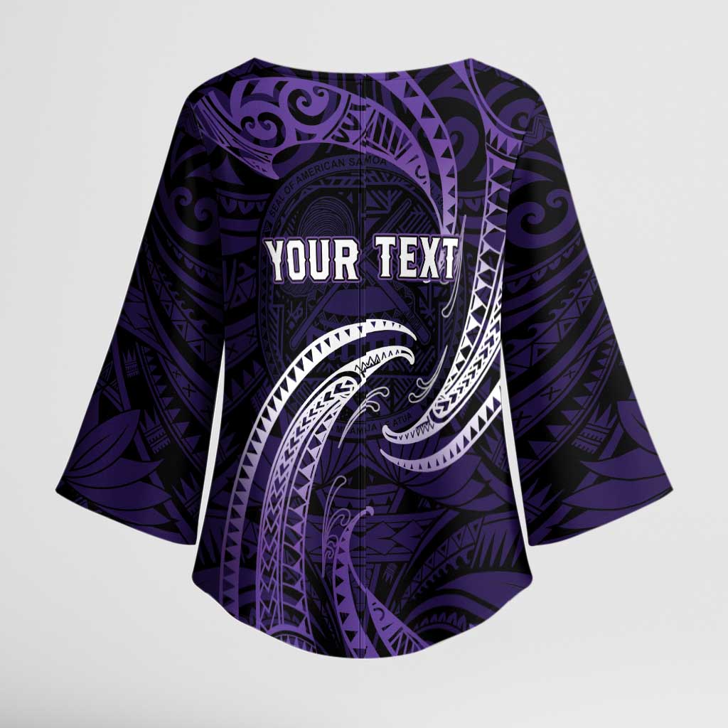 Manua Segaula American Samoa High School Personalized Kimono Sleeve Blouse Polynesian Wave Style - Polynesian Pride