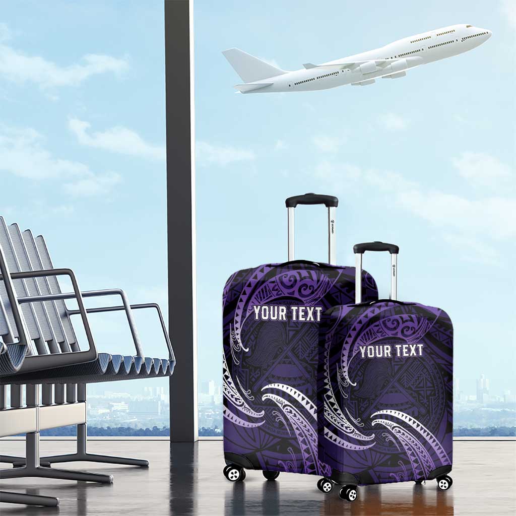 Manua Segaula American Samoa High School Personalized Luggage Cover Polynesian Wave Style