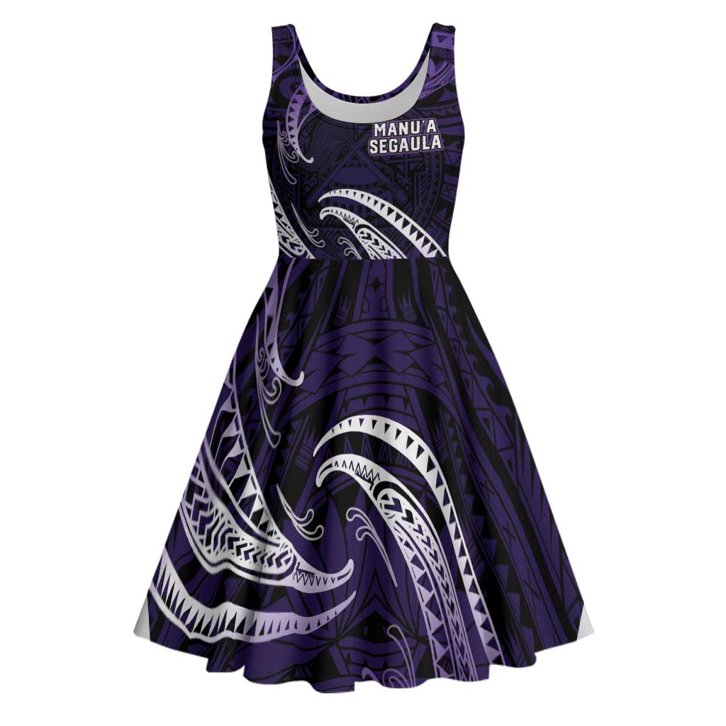 Manua Segaula American Samoa High School Personalized Midi Dress Polynesian Wave Style - Polynesian Pride