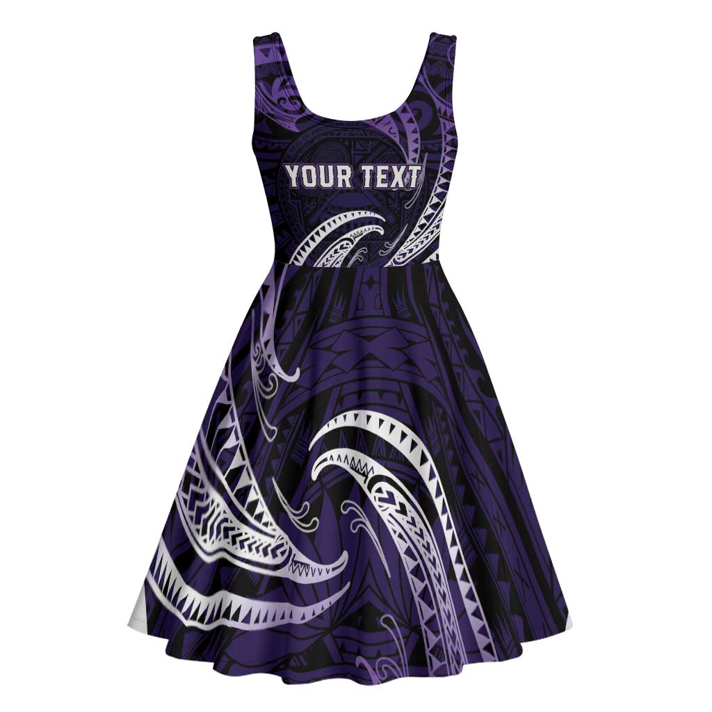 Manua Segaula American Samoa High School Personalized Midi Dress Polynesian Wave Style - Polynesian Pride