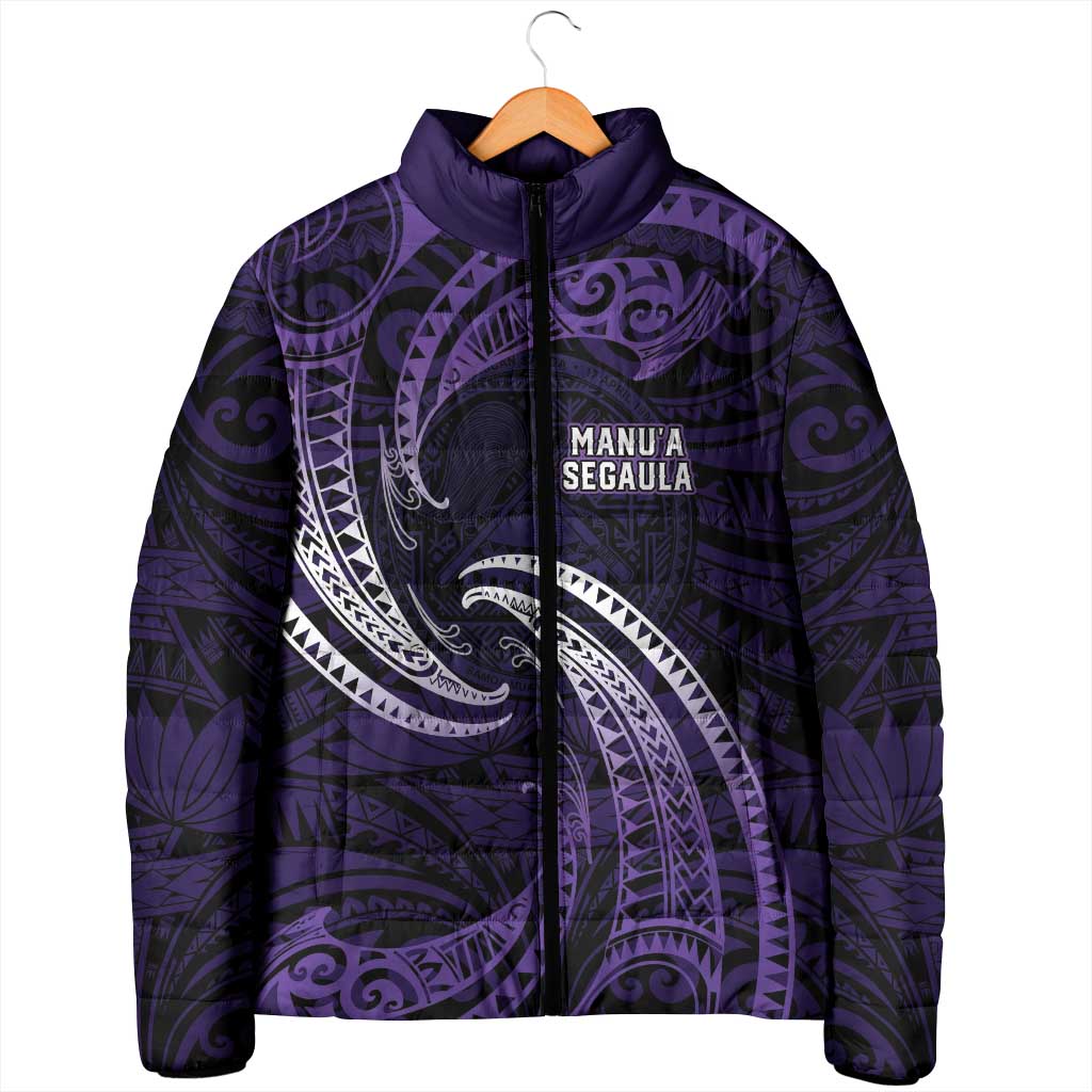 Manua Segaula American Samoa High School Personalized Padded Jacket Polynesian Wave Style - Polynesian Pride