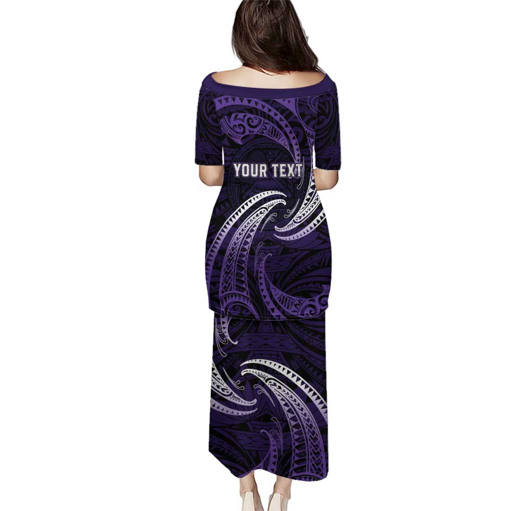 Manua Segaula American Samoa High School Personalized Puletasi Polynesian Wave Style