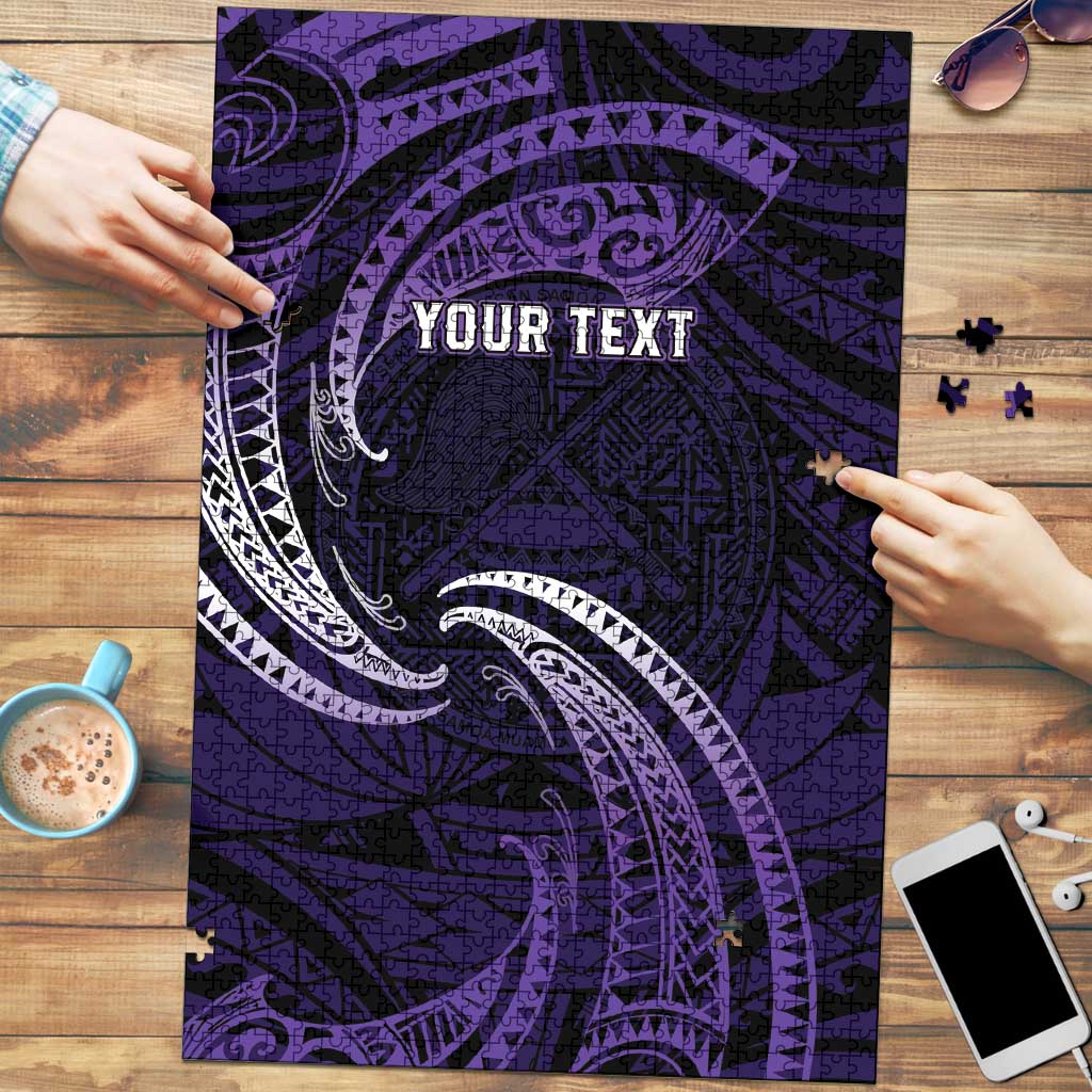 Manua Segaula American Samoa High School Personalized Puzzle Polynesian Wave Style LT9 Purple - Polynesian Pride