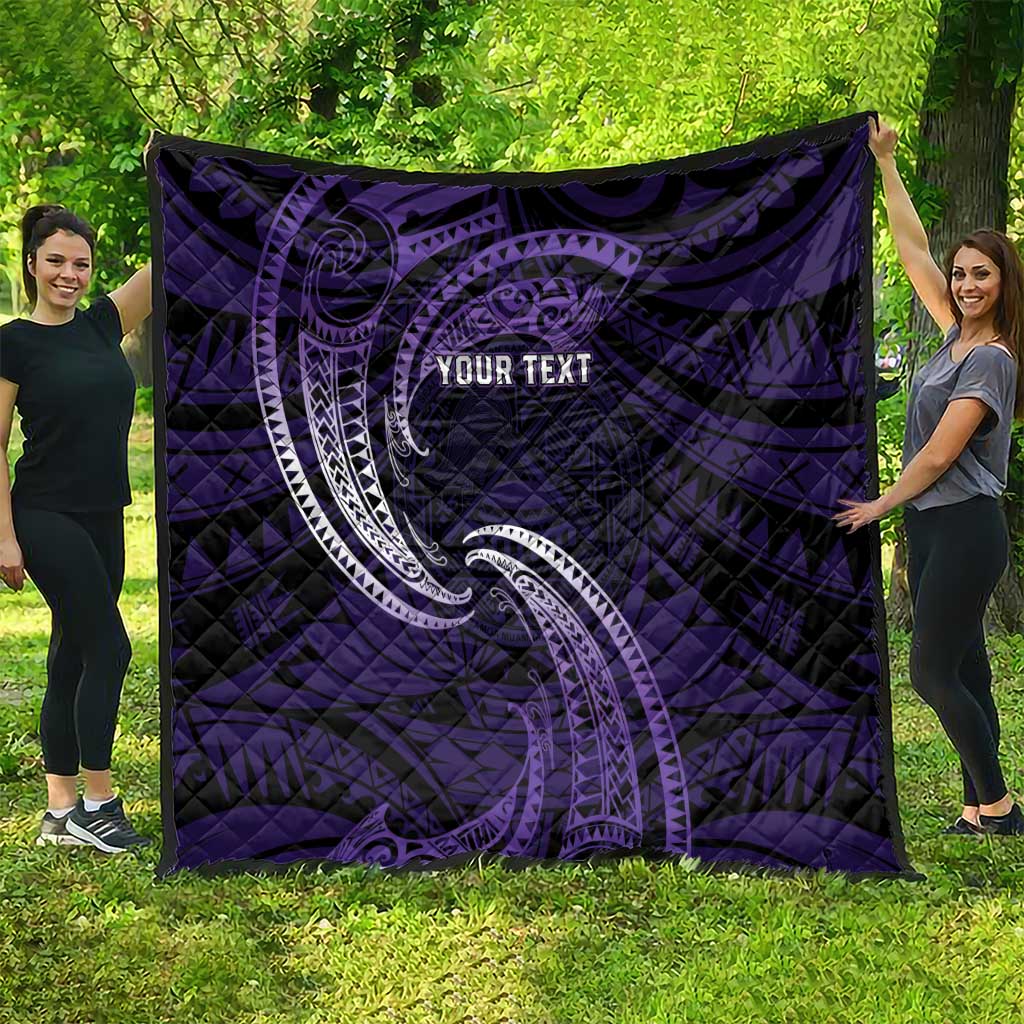Manua Segaula American Samoa High School Personalized Quilt Polynesian Wave Style