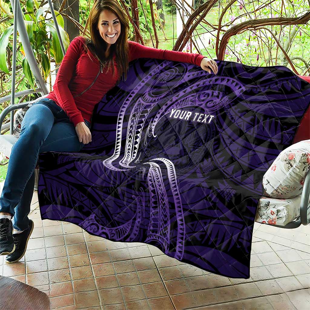 Manua Segaula American Samoa High School Personalized Quilt Polynesian Wave Style