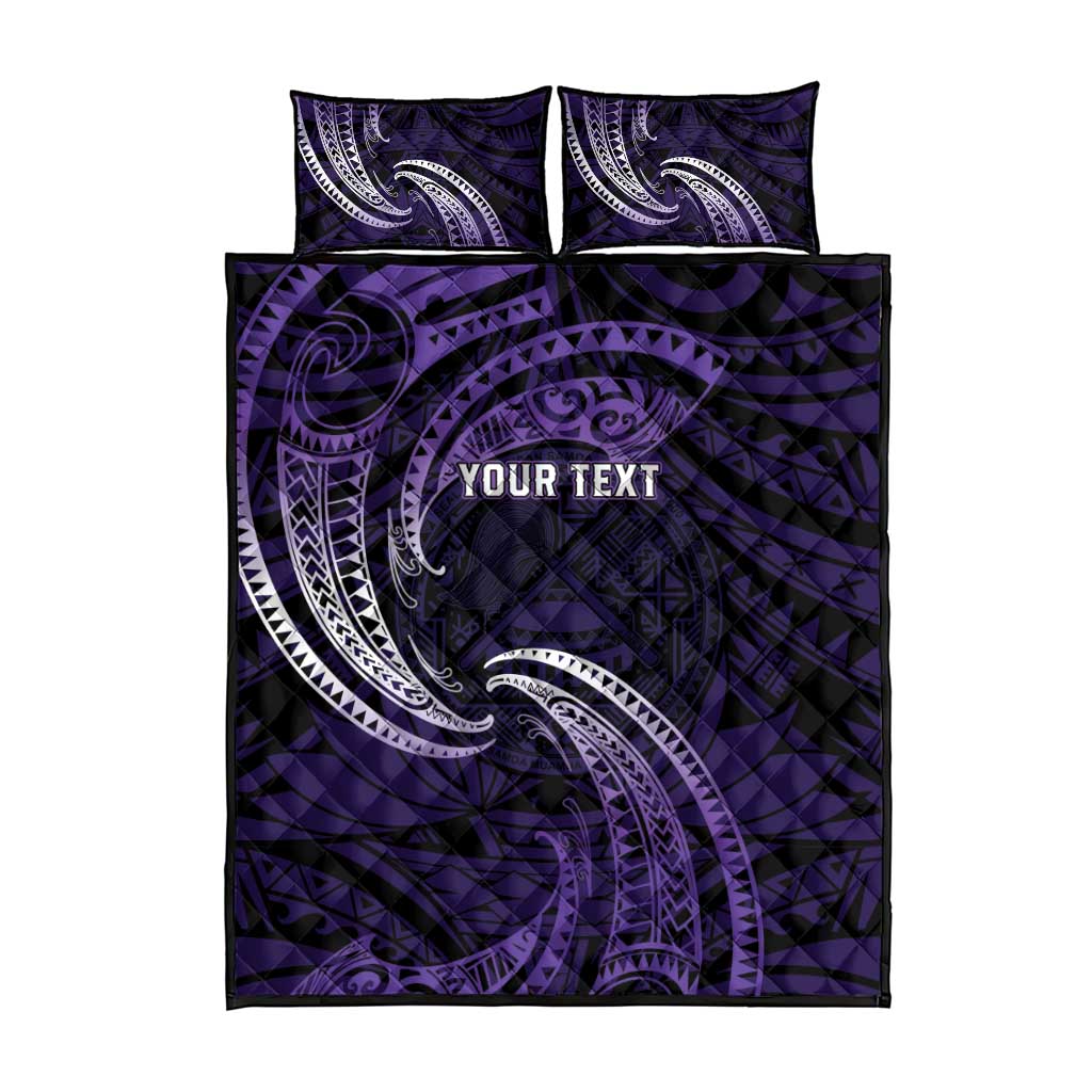 Manua Segaula American Samoa High School Personalized Quilt Bed Set Polynesian Wave Style