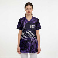 Manua Segaula American Samoa High School Personalized Scrub Top Polynesian Wave Style - Polynesian Pride