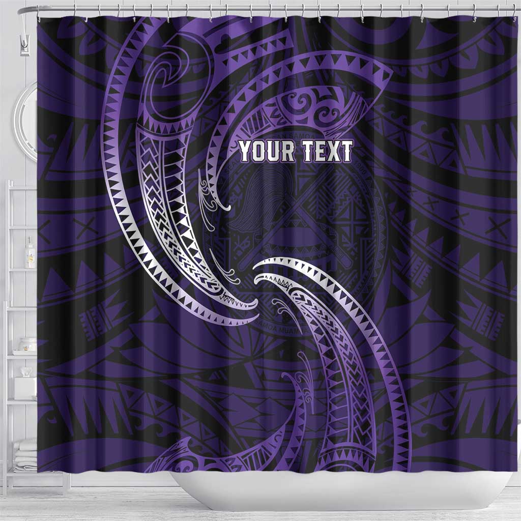Manua Segaula American Samoa High School Personalized Shower Curtain Polynesian Wave Style