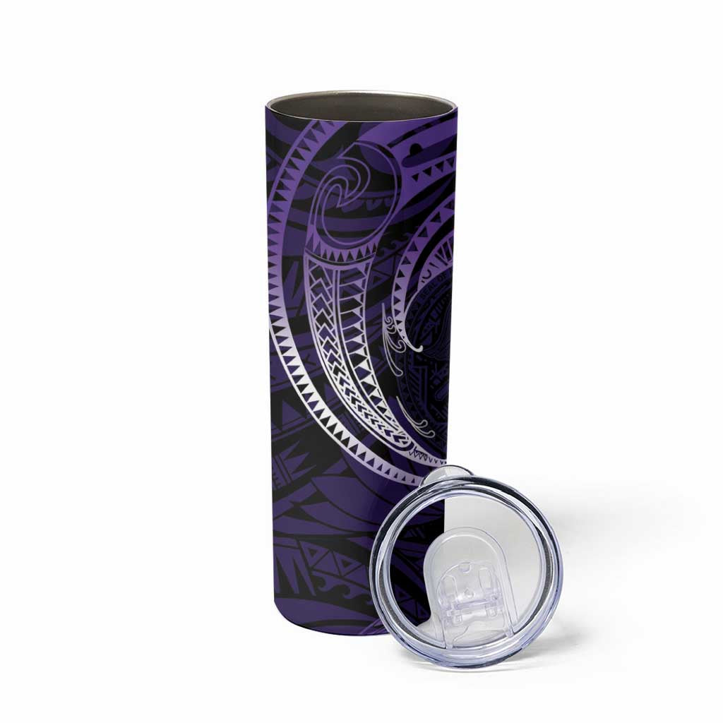 Manua Segaula American Samoa High School Personalized Skinny Tumbler Polynesian Wave Style