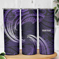Manua Segaula American Samoa High School Personalized Skinny Tumbler Polynesian Wave Style
