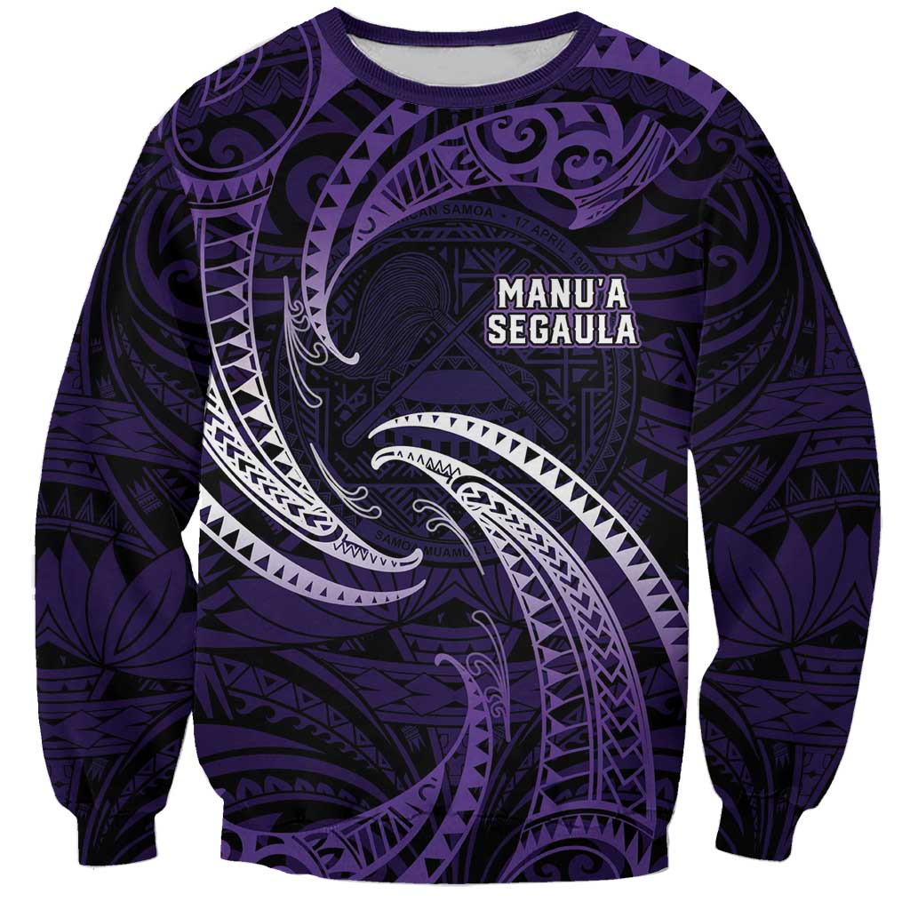 Manua Segaula American Samoa High School Personalized Sweatshirt Polynesian Wave Style LT9 Unisex Purple - Polynesian Pride