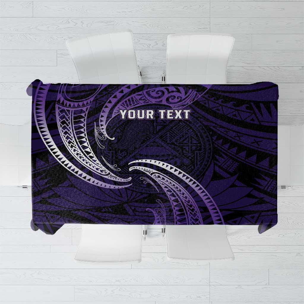 Manua Segaula American Samoa High School Personalized Tablecloth Polynesian Wave Style LT9 Purple - Polynesian Pride