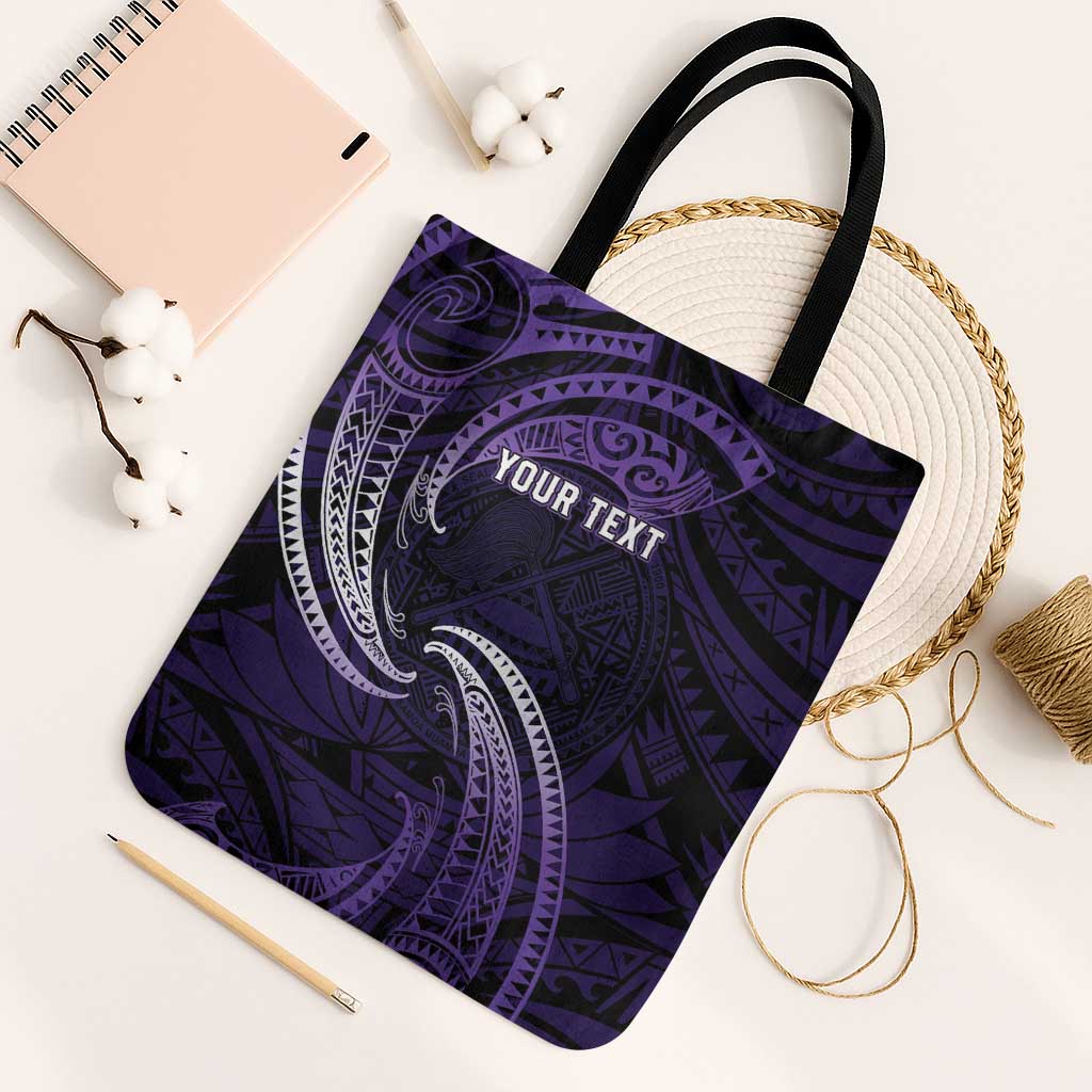 Manua Segaula American Samoa High School Personalized Tote Bag Polynesian Wave Style LT9 Black Strap One Size Purple - Polynesian Pride