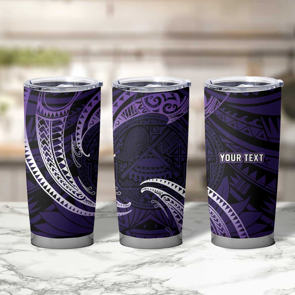 Manua Segaula American Samoa High School Personalized Tumbler Cup Polynesian Wave Style