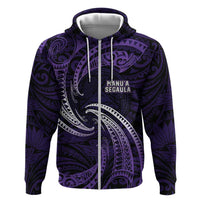 Manua Segaula American Samoa High School Personalized Zip Hoodie Polynesian Wave Style