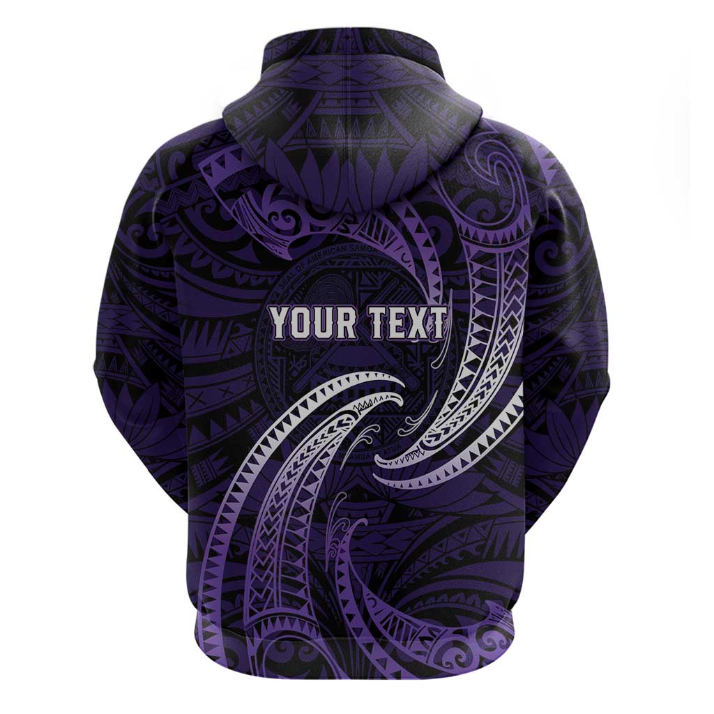 Manua Segaula American Samoa High School Personalized Zip Hoodie Polynesian Wave Style