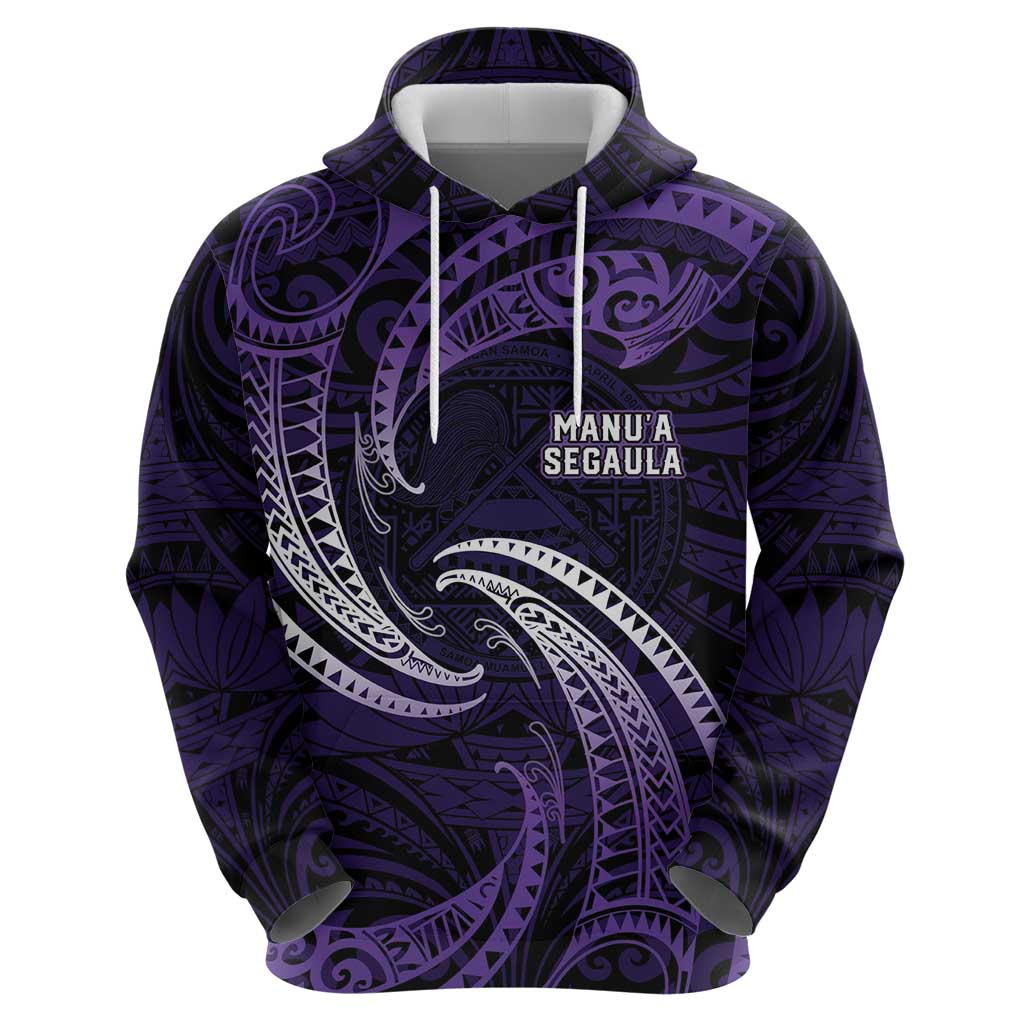 Manua Segaula American Samoa High School Personalized Zip Hoodie Polynesian Wave Style