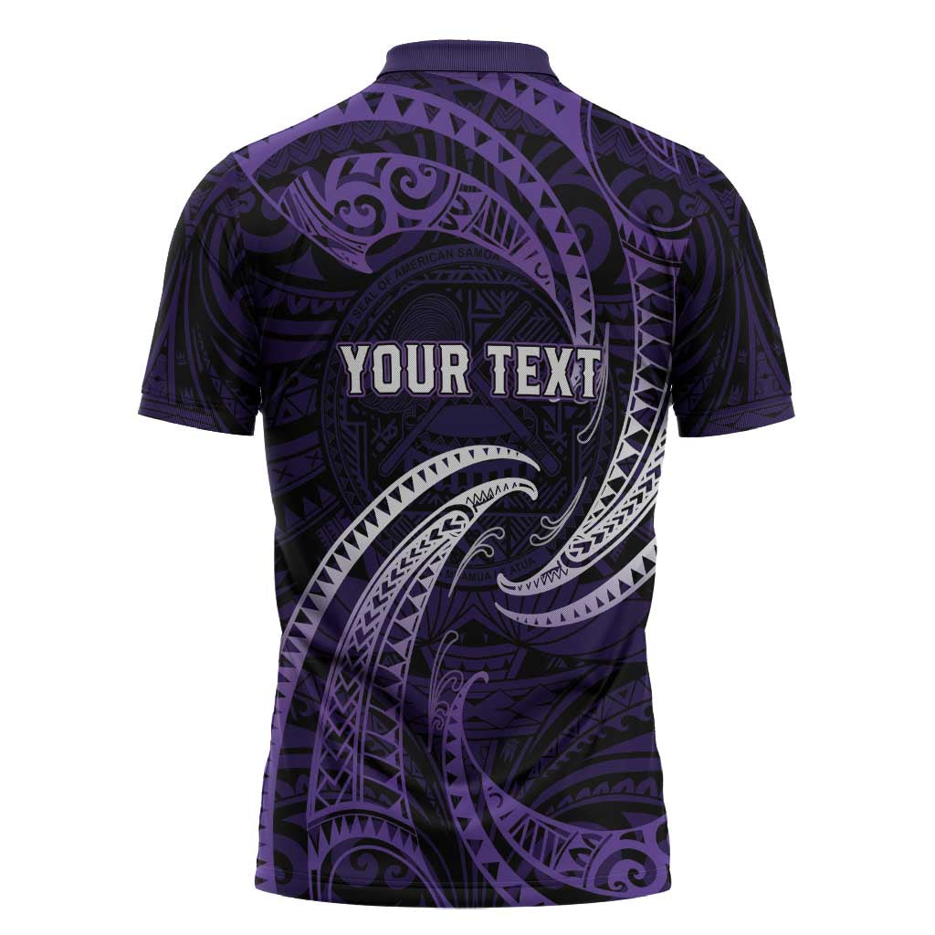 Manua Segaula American Samoa High School Personalized Zipper Polo Shirt Polynesian Wave Style - Polynesian Pride