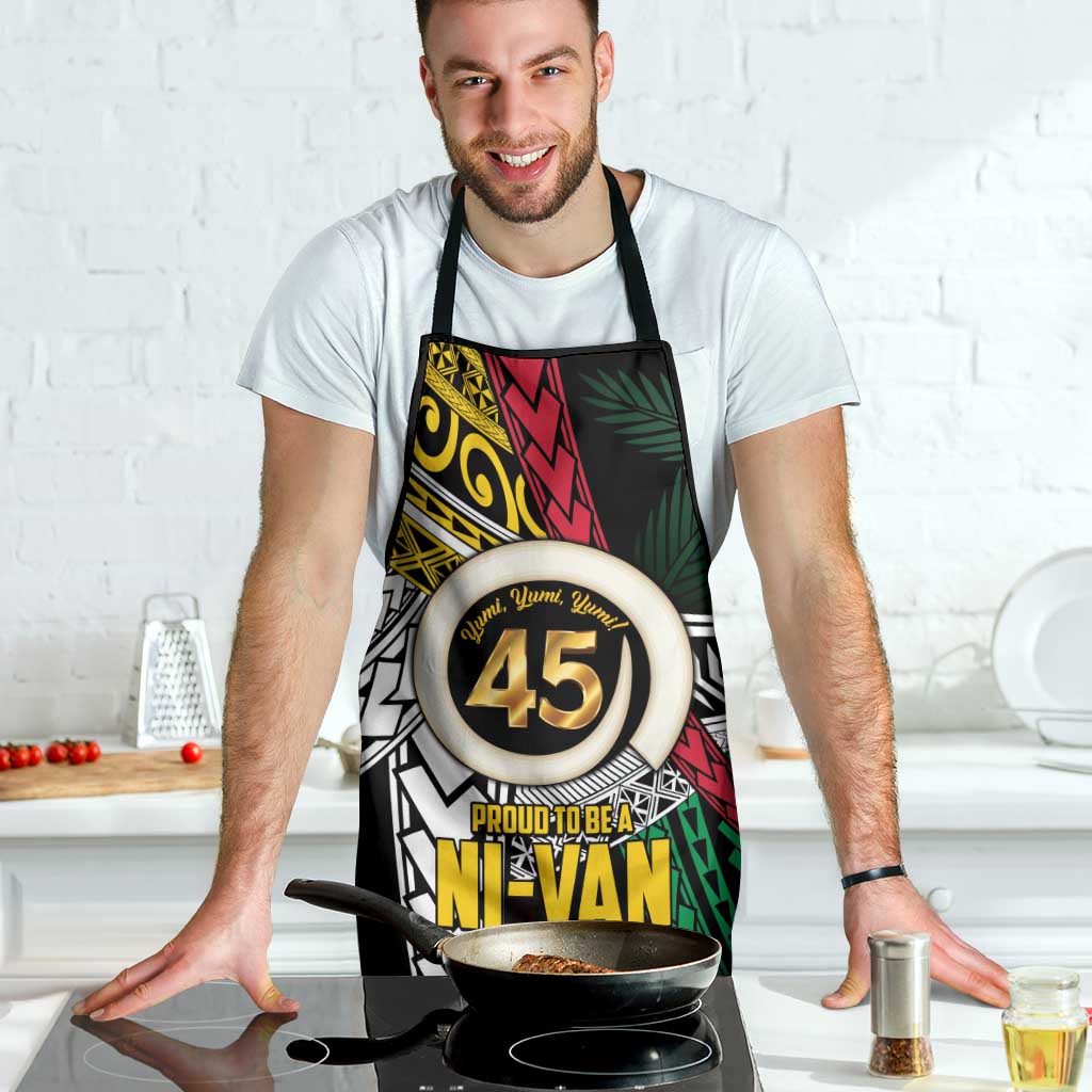 Ni-Van Vanuatu 45th Yumi Yumi Yumi Apron Vanuatuan Boar Tusk Polynesian Pattern - Polynesian Pride