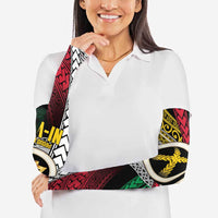 Ni-Van Vanuatu 45th Yumi Yumi Yumi Arm Sleeves Vanuatuan Boar Tusk Polynesian Pattern - Polynesian Pride