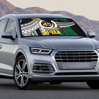 Ni-Van Vanuatu 45th Yumi Yumi Yumi Auto Sun Shade Vanuatuan Boar Tusk Polynesian Pattern - Polynesian Pride