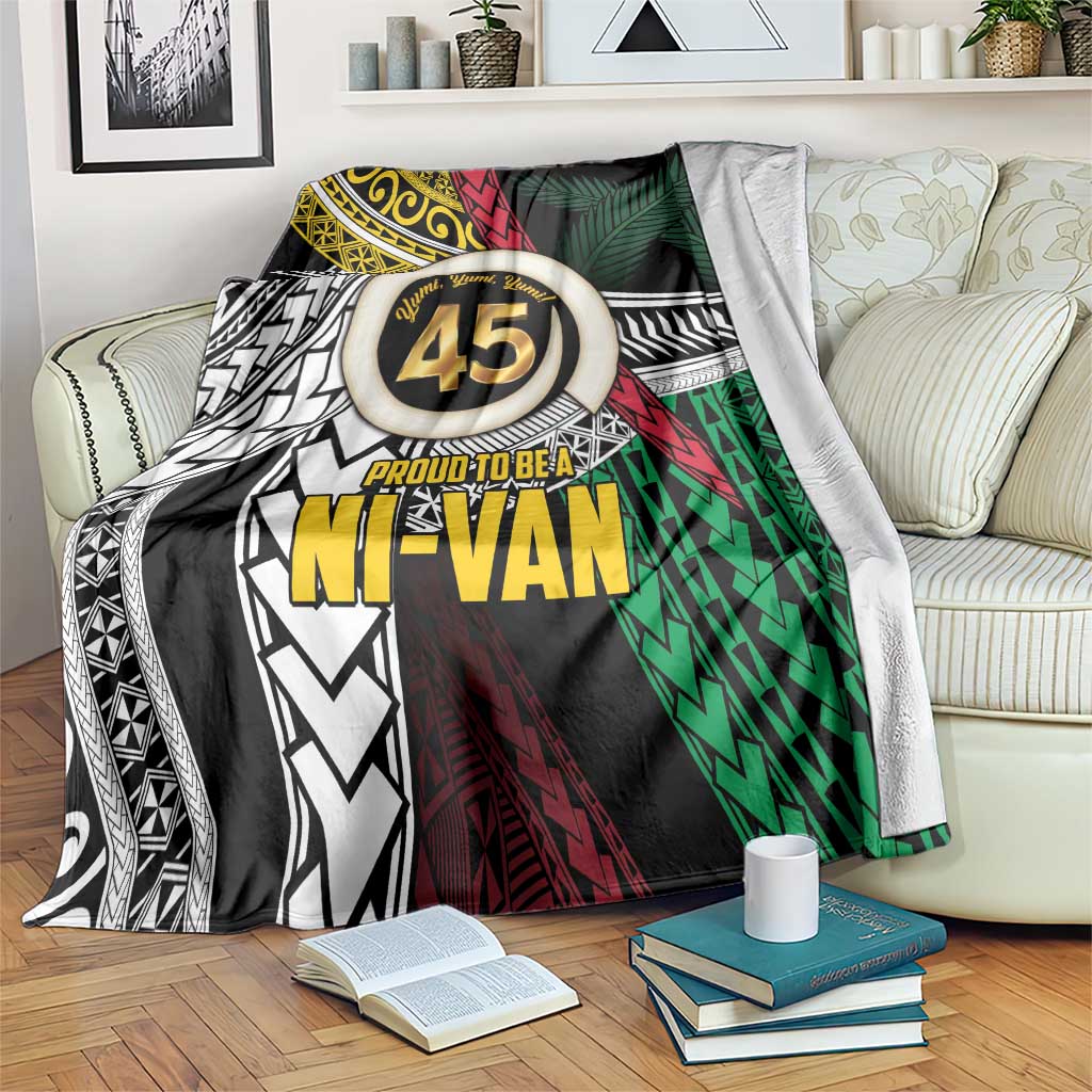 Ni-Van Vanuatu 45th Yumi Yumi Yumi Blanket Vanuatuan Boar Tusk Polynesian Pattern