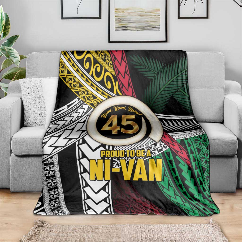 Ni-Van Vanuatu 45th Yumi Yumi Yumi Blanket Vanuatuan Boar Tusk Polynesian Pattern