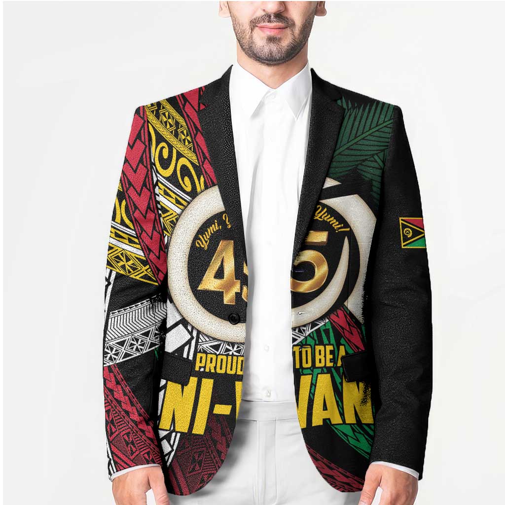 Ni-Van Vanuatu 45th Yumi Yumi Yumi Blazer Vanuatuan Boar Tusk Polynesian Pattern - Polynesian Pride