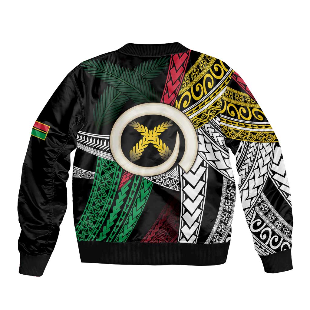 Ni-Van Vanuatu 45th Yumi Yumi Yumi Bomber Jacket Vanuatuan Boar Tusk Polynesian Pattern LT9 - Polynesian Pride