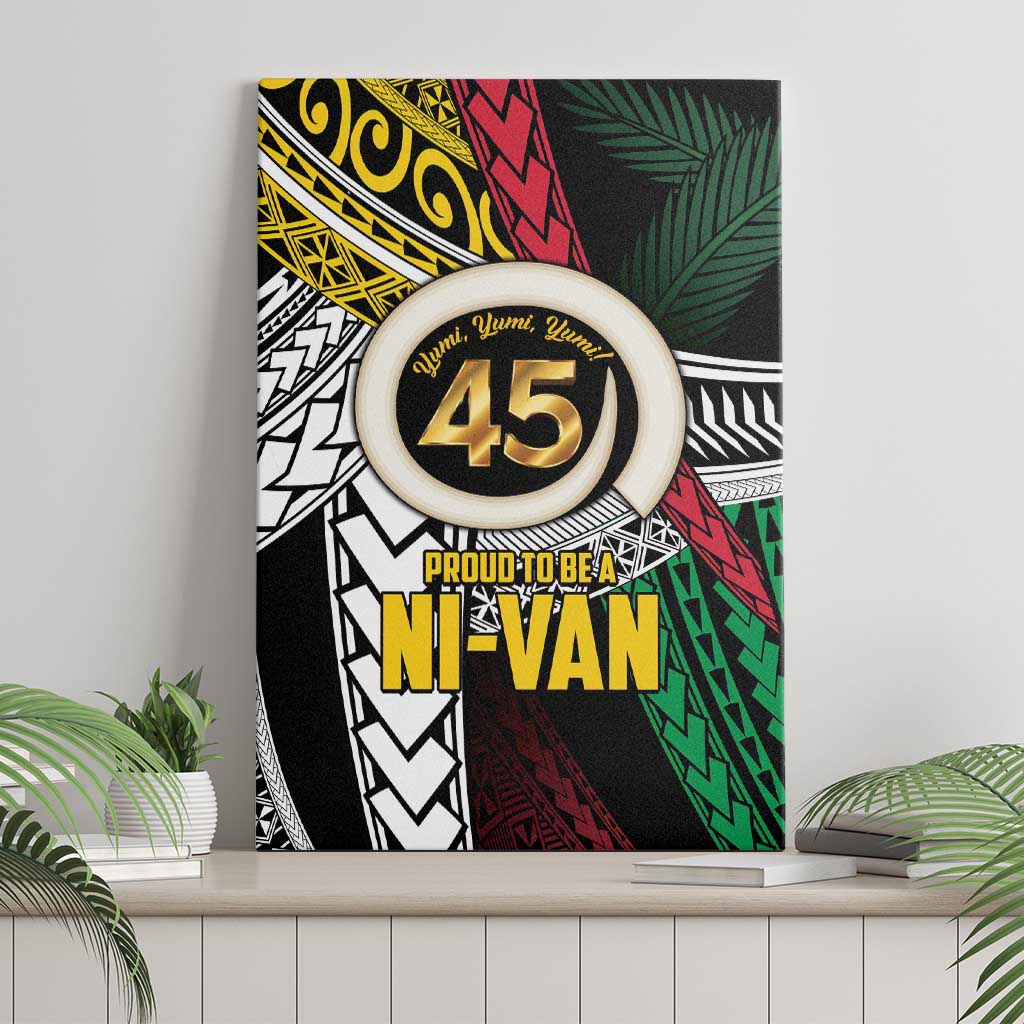 Ni-Van Vanuatu 45th Yumi Yumi Yumi Canvas Wall Art Vanuatuan Boar Tusk Polynesian Pattern
