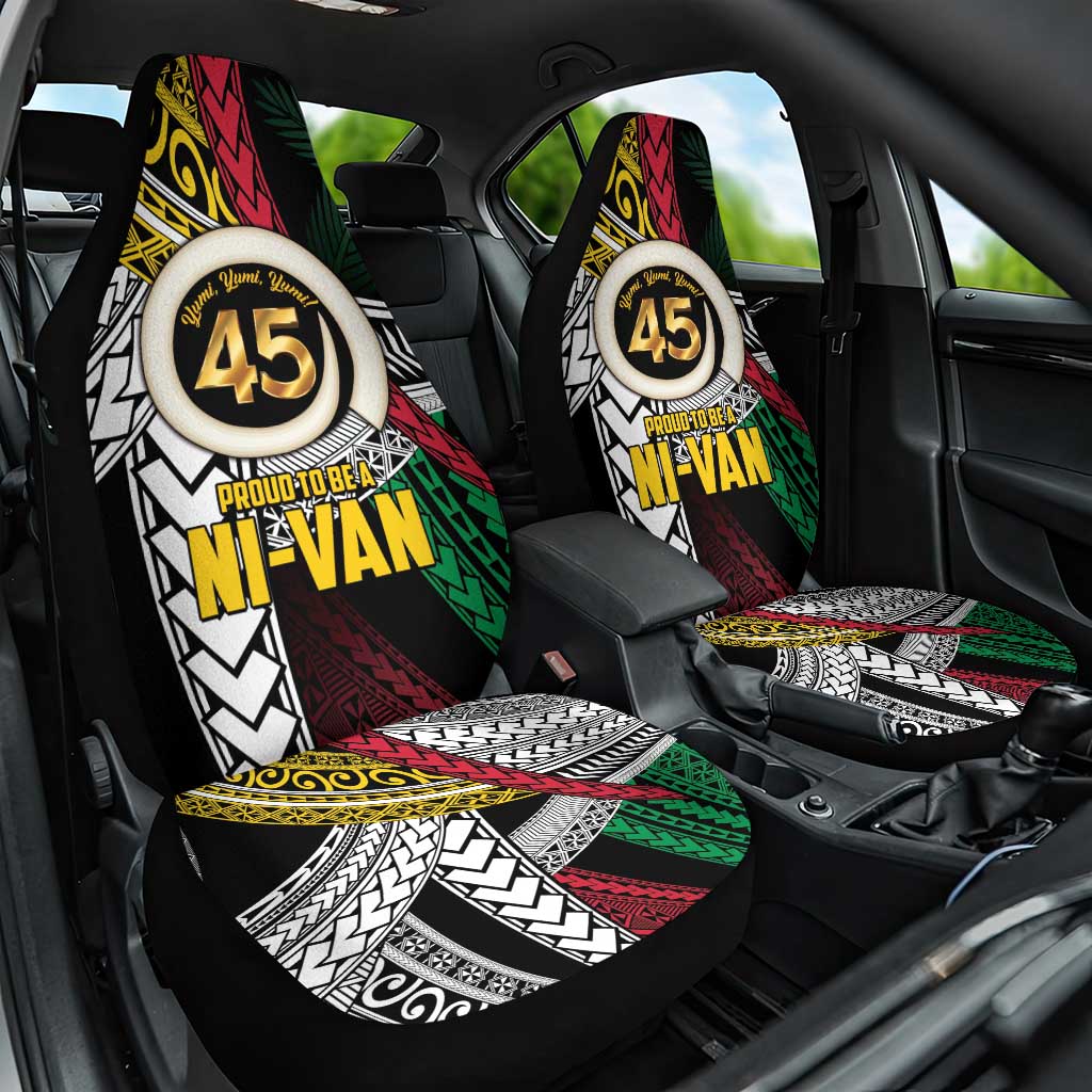 Ni-Van Vanuatu 45th Yumi Yumi Yumi Car Seat Cover Vanuatuan Boar Tusk Polynesian Pattern