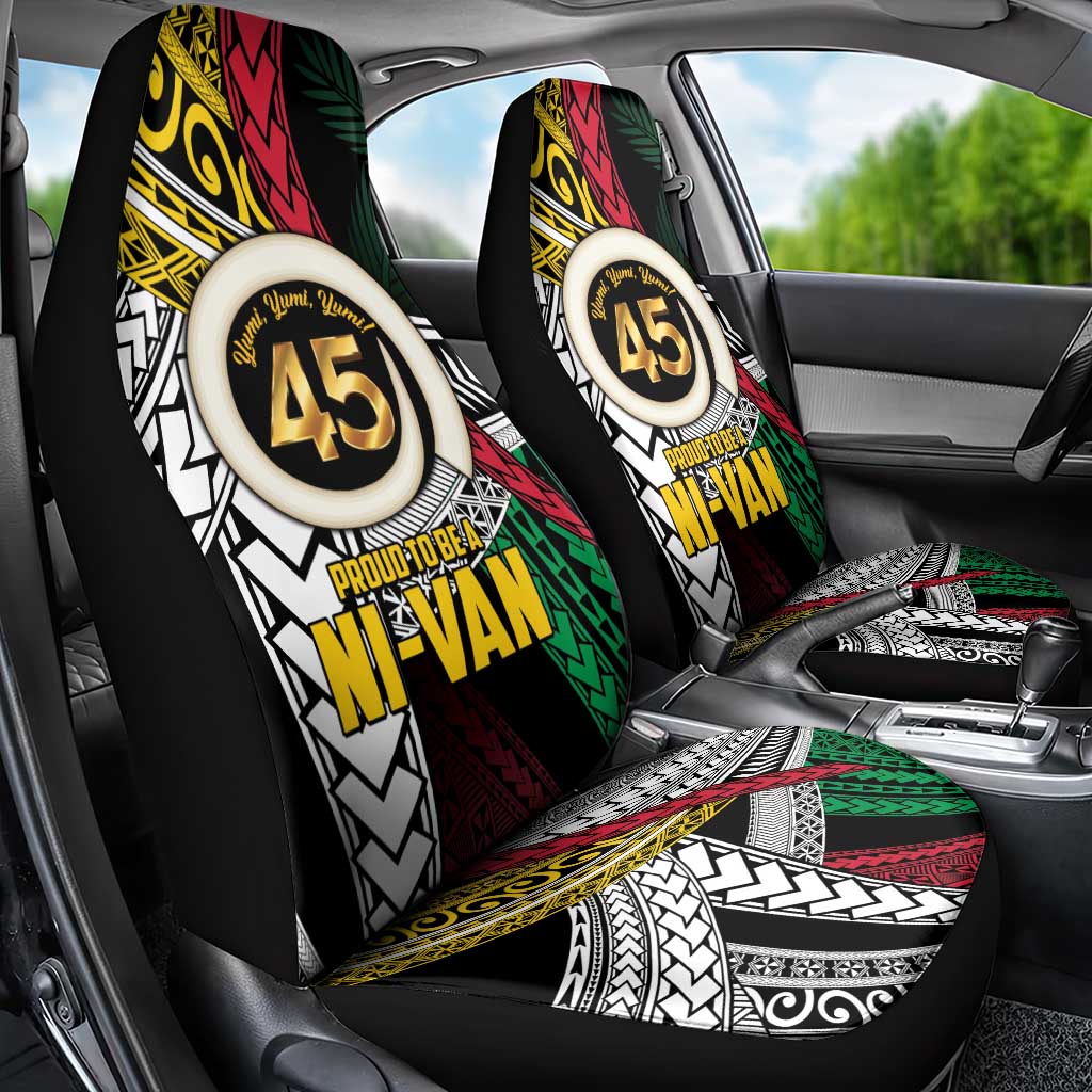 Ni-Van Vanuatu 45th Yumi Yumi Yumi Car Seat Cover Vanuatuan Boar Tusk Polynesian Pattern