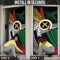 Ni-Van Vanuatu 45th Yumi Yumi Yumi Door Cover Vanuatuan Boar Tusk Polynesian Pattern - Polynesian Pride