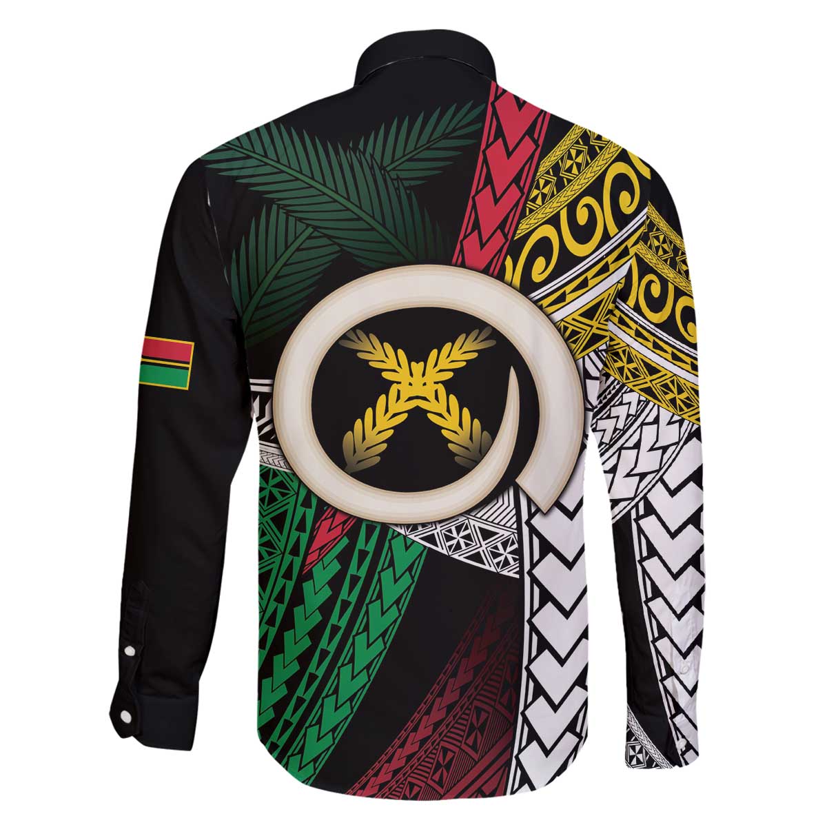 Ni-Van Vanuatu 45th Yumi Yumi Yumi Family Matching Off The Shoulder Long Sleeve Dress and Hawaiian Shirt Vanuatuan Boar Tusk Polynesian Pattern