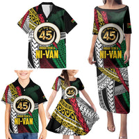 Ni-Van Vanuatu 45th Yumi Yumi Yumi Family Matching Puletasi and Hawaiian Shirt Vanuatuan Boar Tusk Polynesian Pattern