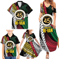Ni-Van Vanuatu 45th Yumi Yumi Yumi Family Matching Summer Maxi Dress and Hawaiian Shirt Vanuatuan Boar Tusk Polynesian Pattern