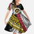 Ni-Van Vanuatu 45th Yumi Yumi Yumi Family Matching Tank Maxi Dress and Hawaiian Shirt Vanuatuan Boar Tusk Polynesian Pattern