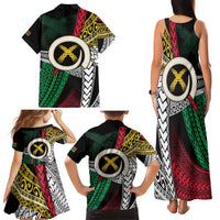 Ni-Van Vanuatu 45th Yumi Yumi Yumi Family Matching Tank Maxi Dress and Hawaiian Shirt Vanuatuan Boar Tusk Polynesian Pattern