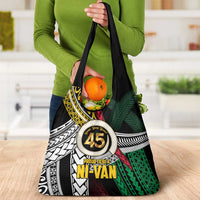 Ni-Van Vanuatu 45th Yumi Yumi Yumi Grocery Bag Vanuatuan Boar Tusk Polynesian Pattern