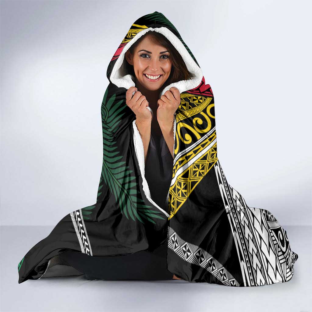 Ni-Van Vanuatu 45th Yumi Yumi Yumi Hooded Blanket Vanuatuan Boar Tusk Polynesian Pattern