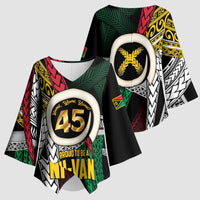 Ni-Van Vanuatu 45th Yumi Yumi Yumi Kimono Sleeve Blouse Vanuatuan Boar Tusk Polynesian Pattern - Polynesian Pride