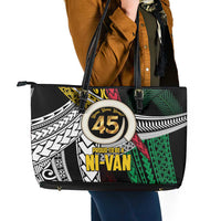 Ni-Van Vanuatu 45th Yumi Yumi Yumi Leather Tote Bag Vanuatuan Boar Tusk Polynesian Pattern