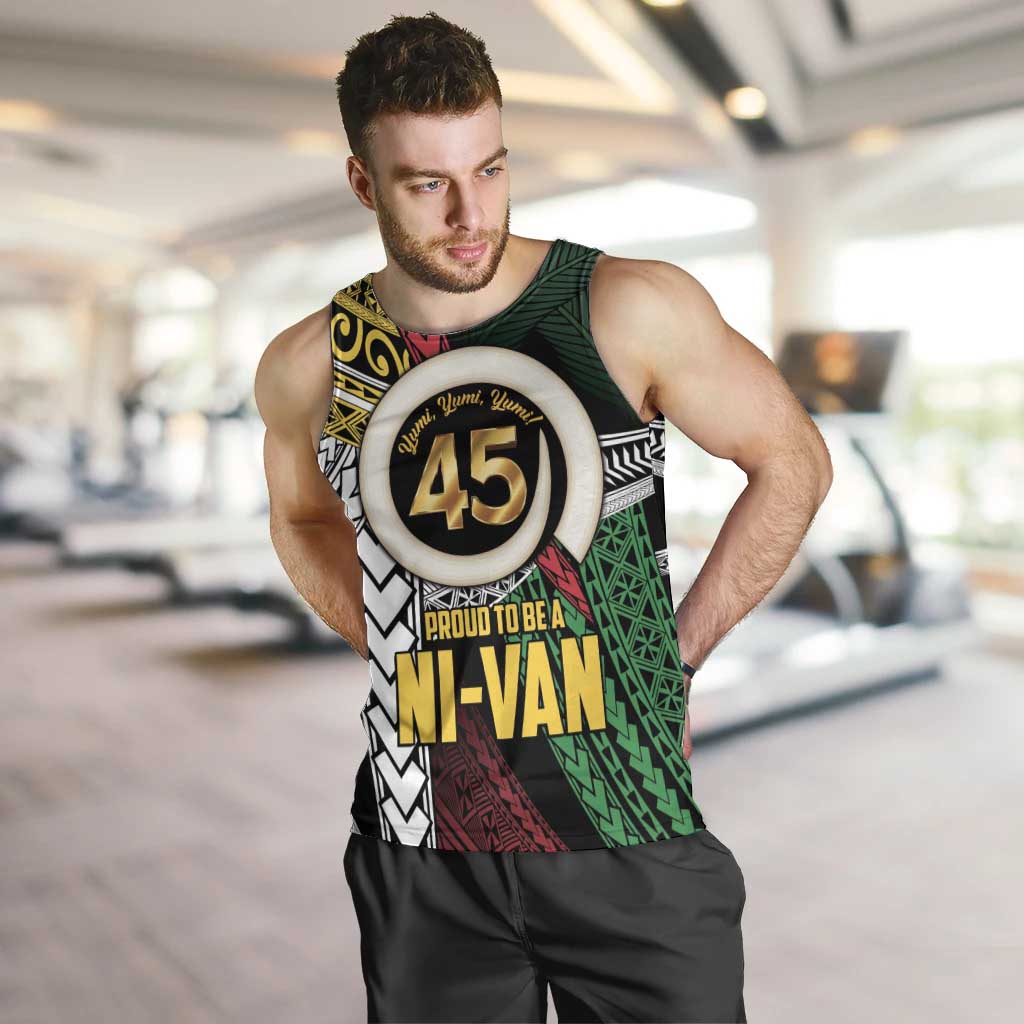 Ni-Van Vanuatu 45th Yumi Yumi Yumi Men Tank Top Vanuatuan Boar Tusk Polynesian Pattern
