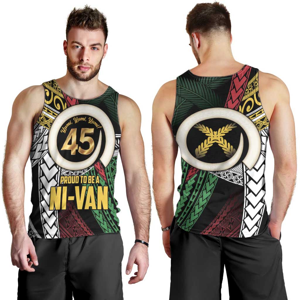 Ni-Van Vanuatu 45th Yumi Yumi Yumi Men Tank Top Vanuatuan Boar Tusk Polynesian Pattern