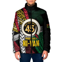 Ni-Van Vanuatu 45th Yumi Yumi Yumi Padded Jacket Vanuatuan Boar Tusk Polynesian Pattern - Polynesian Pride